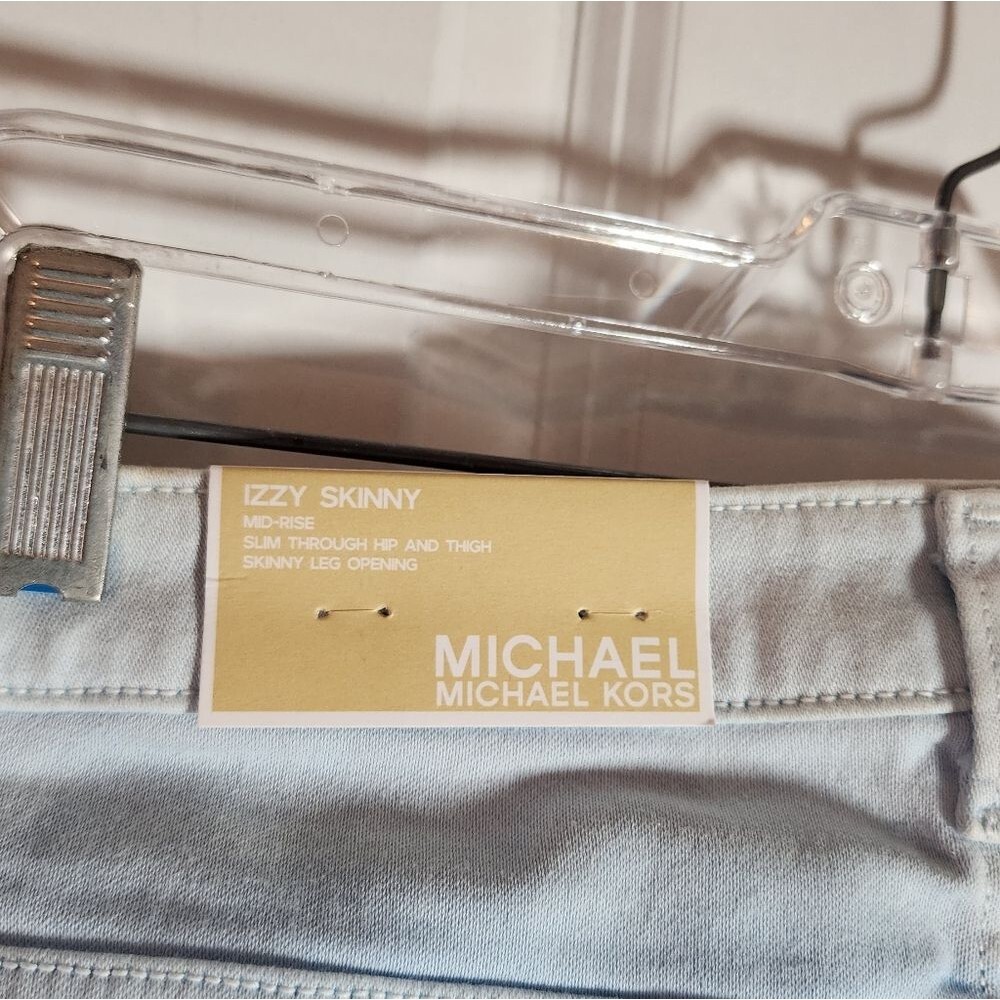 NWT MICHAEL Michael Kors Light Blue Women’s Izzy Skinny Jeans Size 10 Minor Flaw - Picture 6 of 8